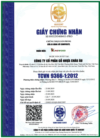 Chứng nhận - Công Ty Cổ Phần Gỗ Nhựa Châu Âu
