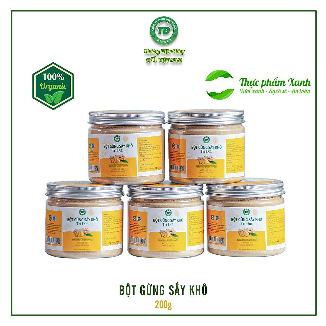 Bột gừng khô hũ 200g - Gừng Trí Đức - Công Ty TNHH Xuất Nhập Khẩu Trí Đức