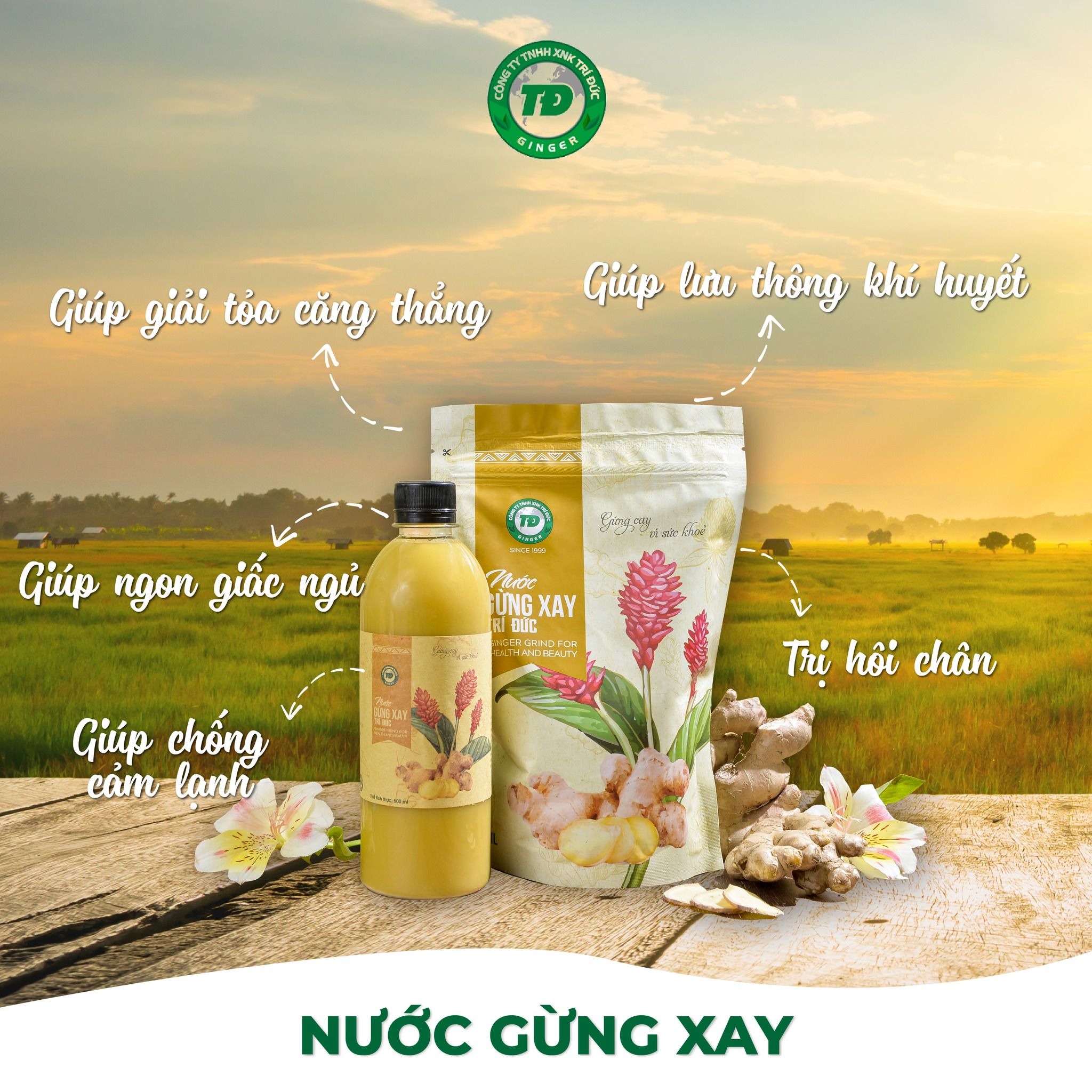 Nước gừng xay - Gừng Trí Đức - Công Ty TNHH Xuất Nhập Khẩu Trí Đức