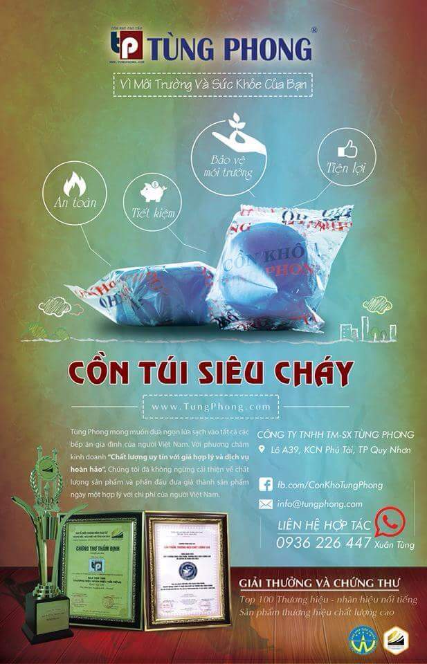 Cồn khô - Công Ty TNHH Thương Mại & Sản Xuất Tùng Phong