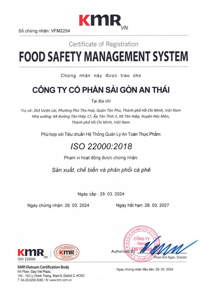 ISO 22000:2018 - Công Ty Cổ Phần Sài Gòn An Thái