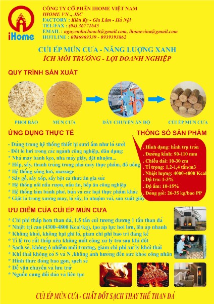 Tờ rơi quảng cáo mùn cưa - IHome Việt Nam - Công Ty Cổ Phần iHome Việt Nam