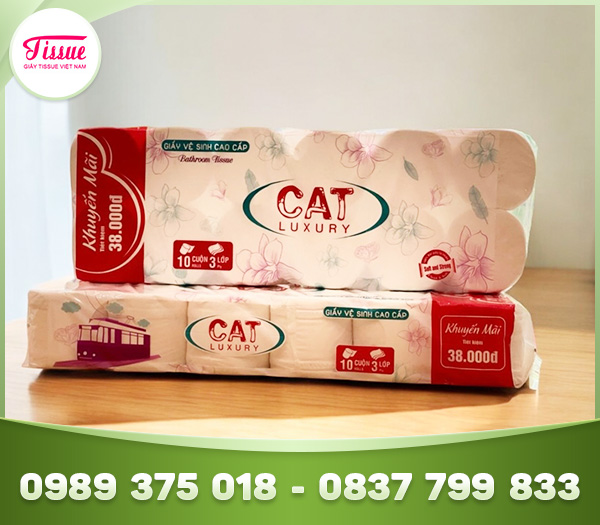 Giấy vệ sinh không lõi CAT luxury 3 lớp - Giấy Tissue Việt Nam - Công Ty CP Thương Mại Và Sản Xuất Giấy Tissue Việt Nam