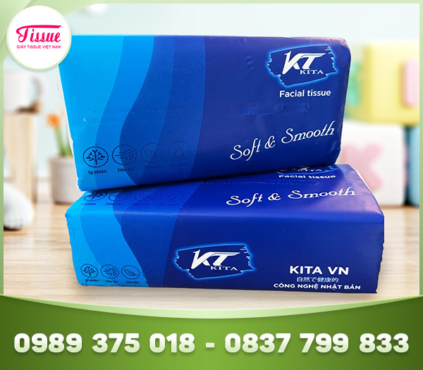 Khăn rút lụa KITA VN 300 tờ - Giấy Tissue Việt Nam - Công Ty CP Thương Mại Và Sản Xuất Giấy Tissue Việt Nam