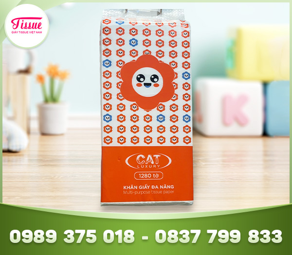 Khăn rút giấy treo tường CAT luxury 1280 tờ - Giấy Tissue Việt Nam - Công Ty CP Thương Mại Và Sản Xuất Giấy Tissue Việt Nam