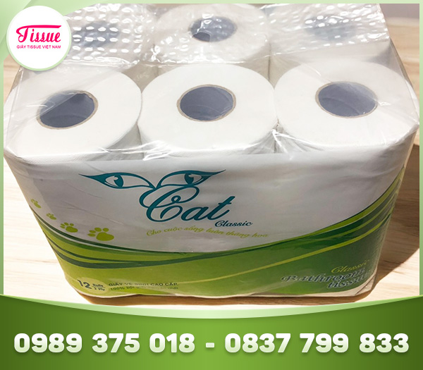 Giấy vệ sinh 12 cuộn CAT classic - Giấy Tissue Việt Nam - Công Ty CP Thương Mại Và Sản Xuất Giấy Tissue Việt Nam