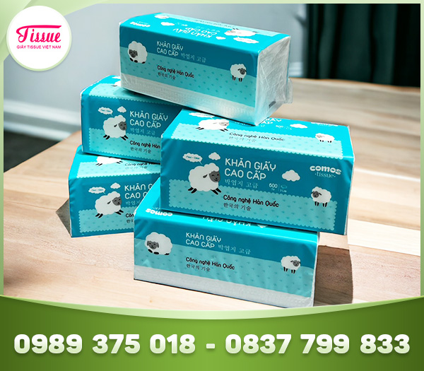 Khăn rút lụa COMOS lớn 600 tờ 3 lớp - Giấy Tissue Việt Nam - Công Ty CP Thương Mại Và Sản Xuất Giấy Tissue Việt Nam