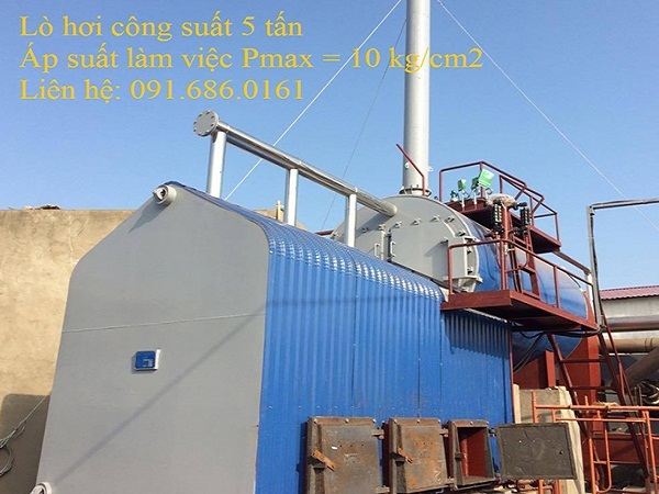 Lò hơi đốt than, củi công suất 5 tấn hơi/giờ - Lò Hơi Thanh Hóa - Công Ty Cổ Phần Lò Hơi Thanh Hóa