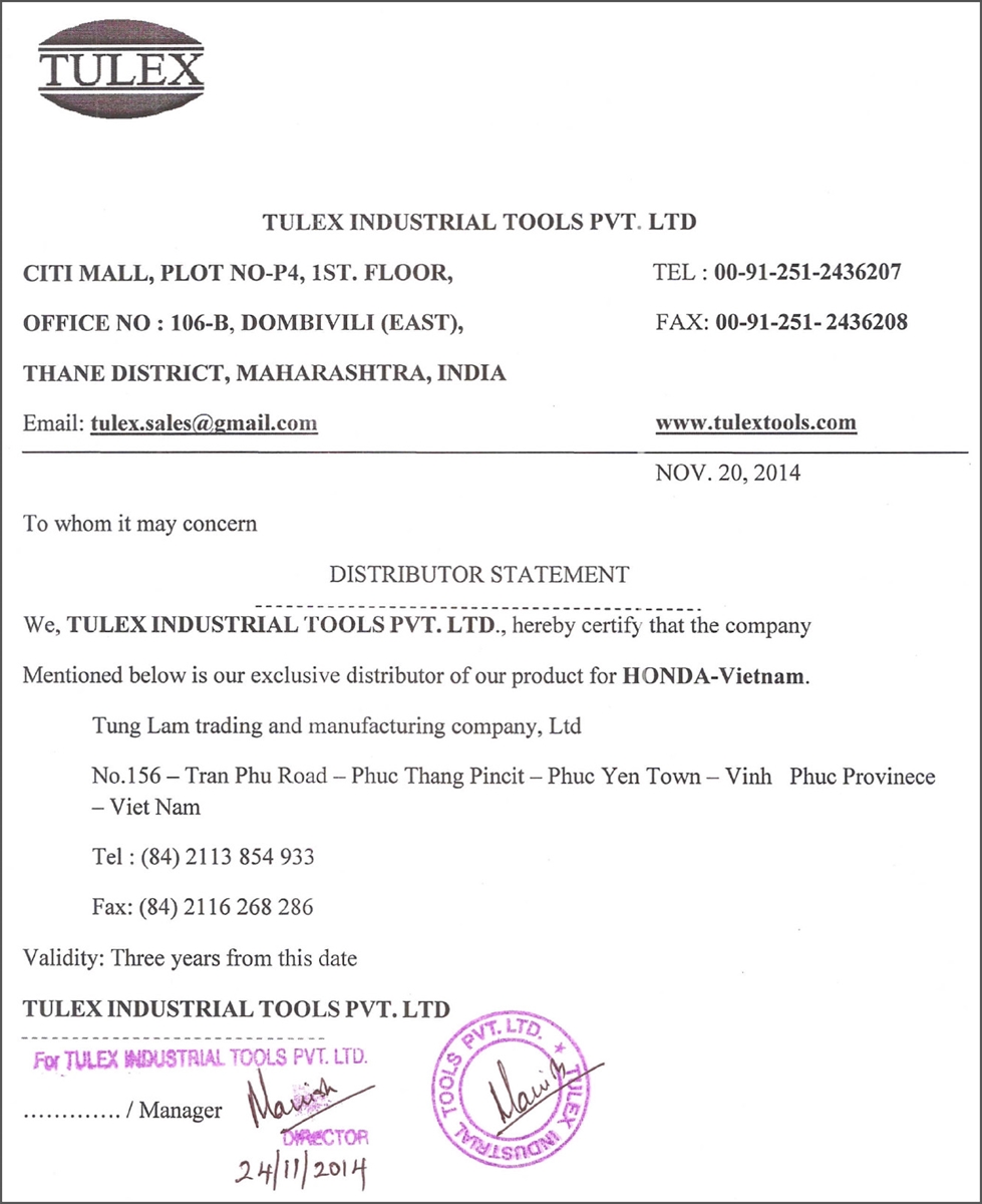 TULEX - Công Ty Cổ Phần Công Nghiệp Phụ Trợ Ô Tô Xe Máy AMAC