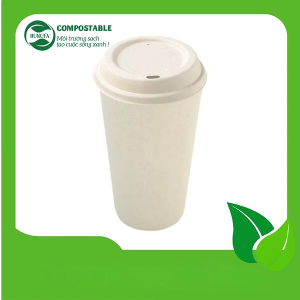 Bộ ly bã mía trắng kèm nắp - Bao Bì Thực Phẩm Dùng 1 Lần Hunufa - Công Ty TNHH Hunufa
