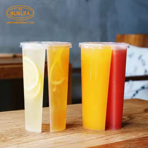 Cốc ly nhựa 2 ngăn PP - Bao Bì Thực Phẩm Dùng 1 Lần Hunufa - Công Ty TNHH Hunufa