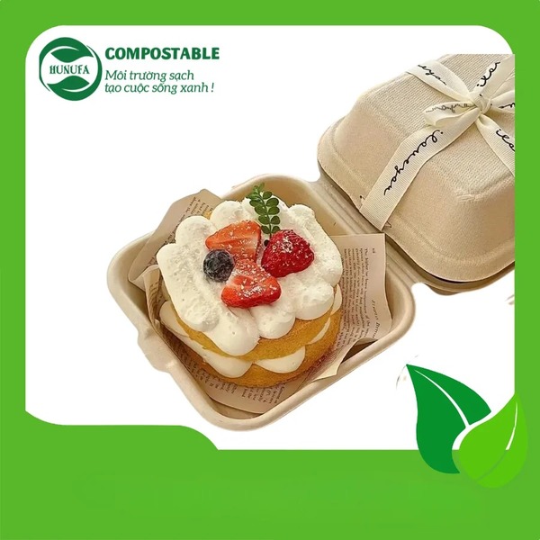 Hộp đựng bánh bằng bã mía - Bao Bì Thực Phẩm Dùng 1 Lần Hunufa - Công Ty TNHH Hunufa