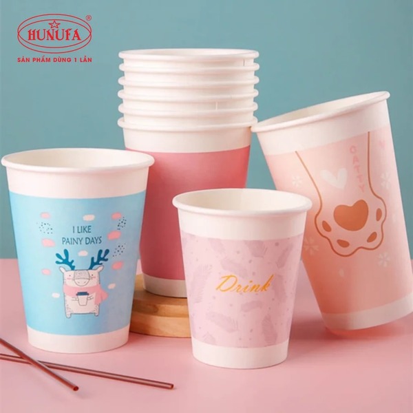 Ly giấy đựng trà sữa (in sẵn) - Bao Bì Thực Phẩm Dùng 1 Lần Hunufa - Công Ty TNHH Hunufa