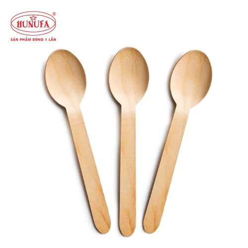 Muỗng gỗ dùng 1 lần - Bao Bì Thực Phẩm Dùng 1 Lần Hunufa - Công Ty TNHH Hunufa