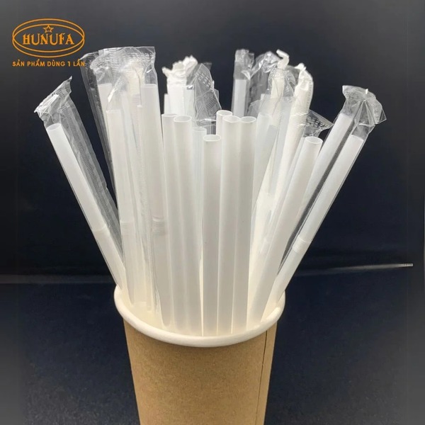 Ống hút nhựa trắng - Bao Bì Thực Phẩm Dùng 1 Lần Hunufa - Công Ty TNHH Hunufa