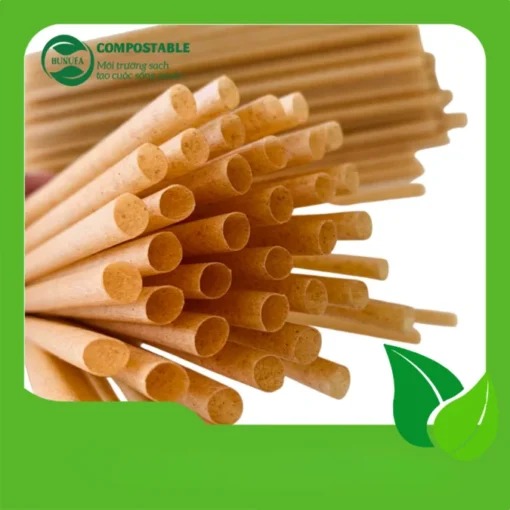Ống hút từ bã mía (không bọc giấy) - Bao Bì Thực Phẩm Dùng 1 Lần Hunufa - Công Ty TNHH Hunufa