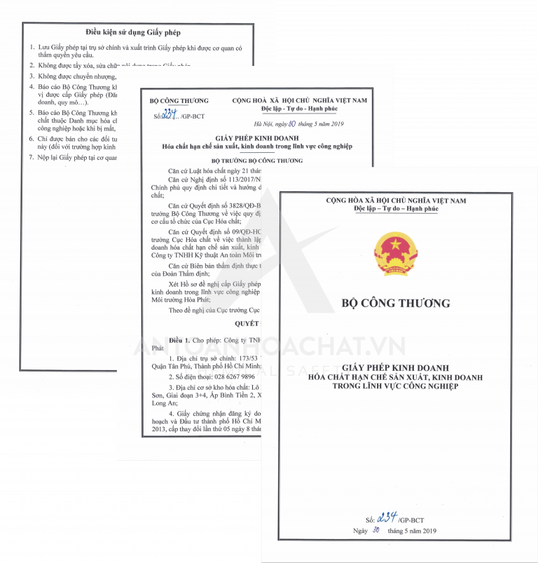 Dịch vụ tư vấn giấy phép sản xuất, kinh doanh hóa chất hạn chế - Hóa Chất Hòa Phát - Công Ty TNHH Kỹ Thuật An Toàn Môi Trường Hòa Phát