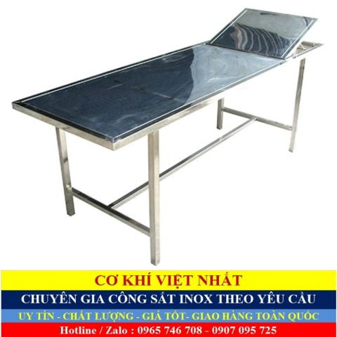 Bàn khám nâng đầu inox