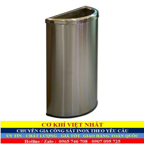 Thùng rác inox bán nguyệt