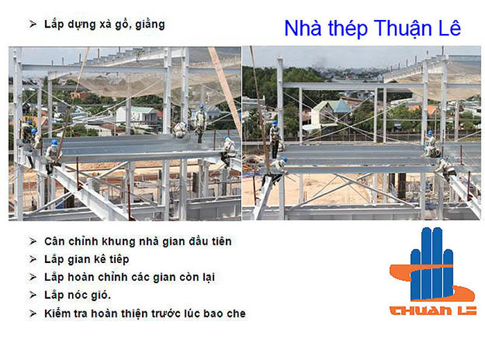 Lắp dựng xà gồ - giằng
