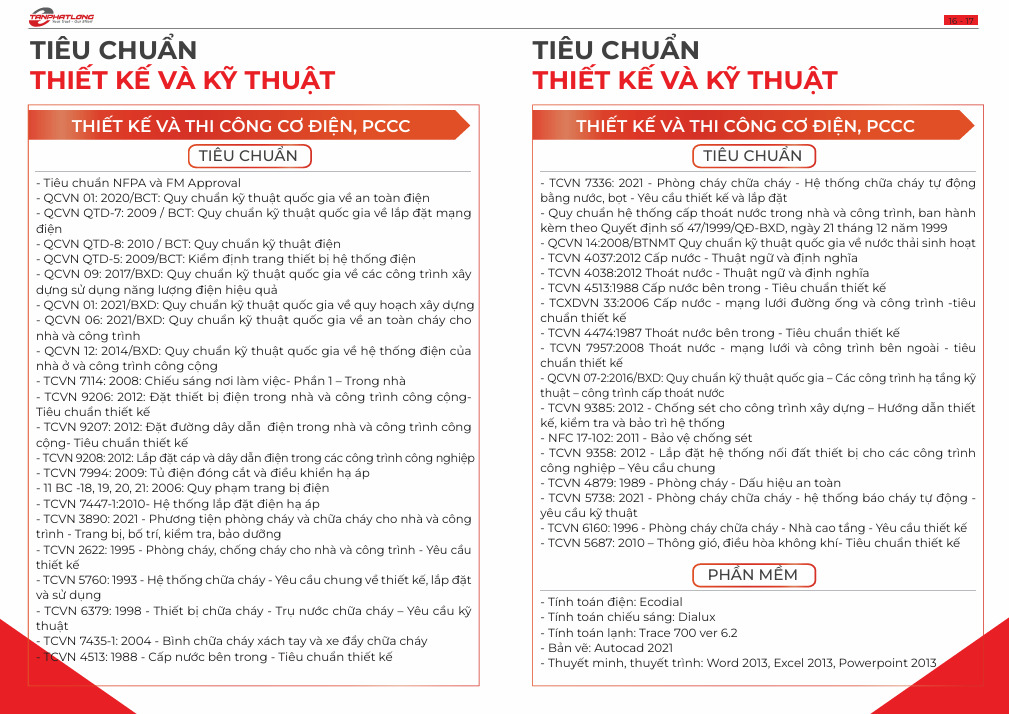 Tiêu chuẩn thiết kế và kỹ thuật