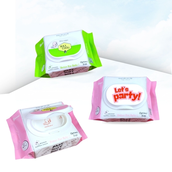 Khăn ướt 30 tờ dán Decal theo yêu cầu bao bì có sẵn
