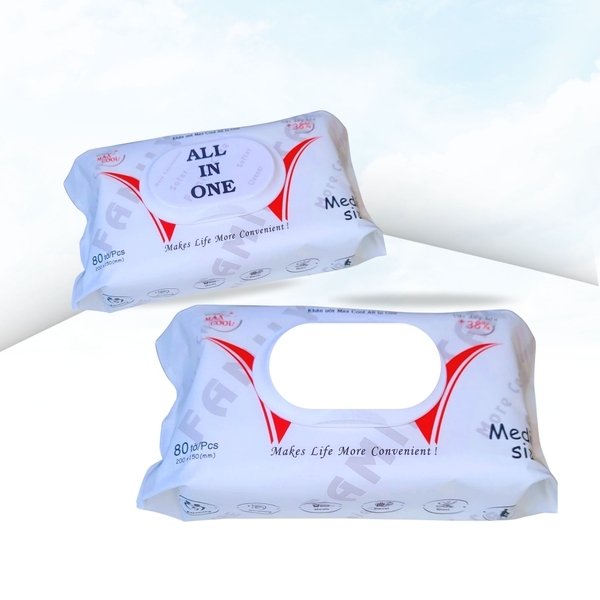 Khăn ướt 80 tờ dán Decal theo yêu cầu bao bì có sẵn