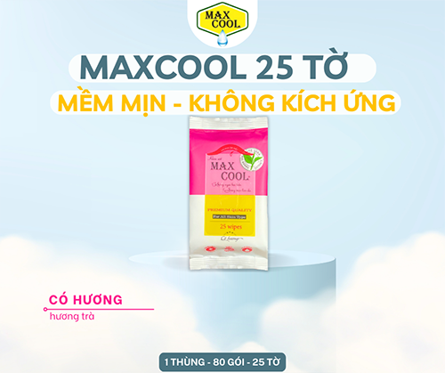 Khăn ướt Max Cool 25 tờ - có hương - Khăn Ướt Max Cool - Công Ty TNHH Max Cool
