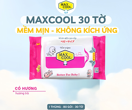 Khăn ướt Max Cool 30 tờ - có hương - Khăn Ướt Max Cool - Công Ty TNHH Max Cool