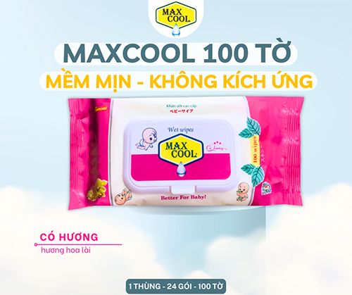 Khăn ướt Max Cool 100 tờ - có hương - Khăn Ướt Max Cool - Công Ty TNHH Max Cool