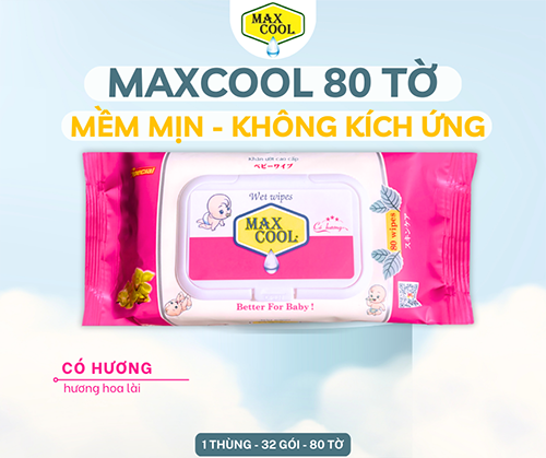 Khăn ướt Max Cool 80 tờ - có hương - Khăn Ướt Max Cool - Công Ty TNHH Max Cool