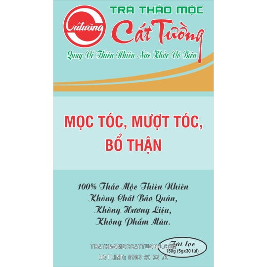 Trà giúp mọc tóc, mượt tóc, bổ thận - Trà Thảo Mộc Cát Tường - Cơ Sở Kim Chi Cát Tường