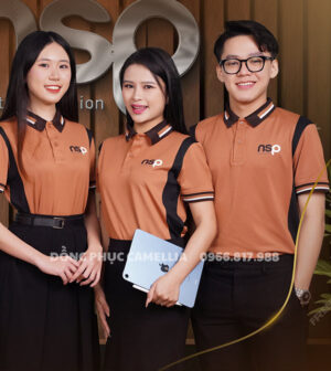 Áo đồng phục polo nâu