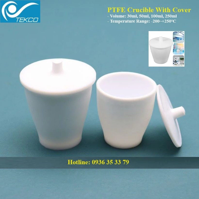 Cốc PTFE có nắp đậy