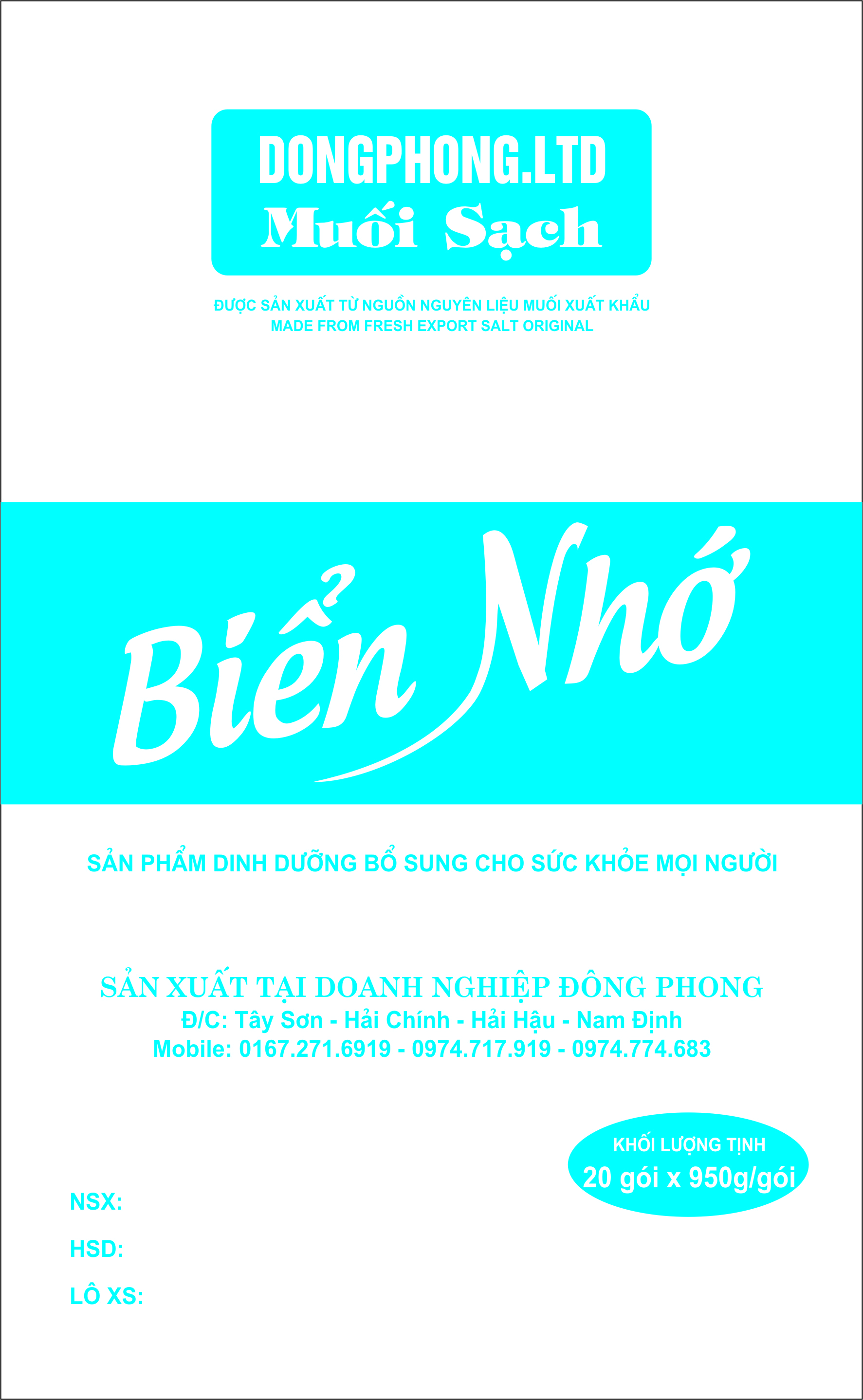 Hình ảnh bao bì - Doanh Nghiệp Tư Nhân Đông Phong