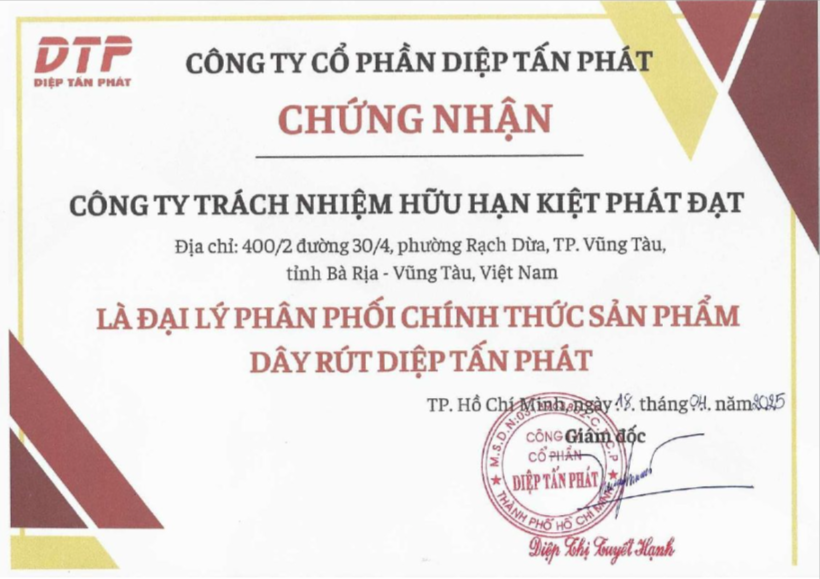 Đại lý phân phối sản phẩm dây rút Diệp Tấn Phát