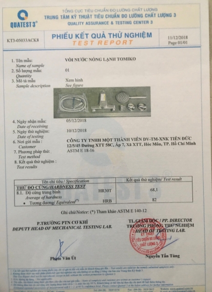 Chứng chỉ chứng nhận - Công Ty TNHH  Dịch Vụ Thương Mại Xuất Nhập Khẩu Tiến Đức