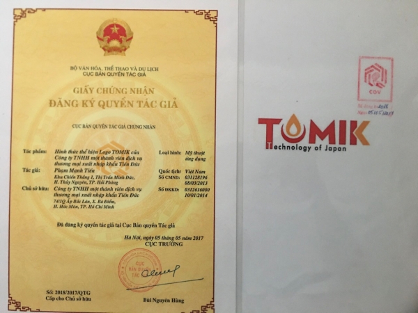 Chứng chỉ chứng nhận - Công Ty TNHH  Dịch Vụ Thương Mại Xuất Nhập Khẩu Tiến Đức