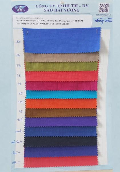 Vải nhúng màu - Vải May Mặc Sao Hải Vương - Công Ty TNHH Thương Mại Dịch Vụ Sao Hải Vương