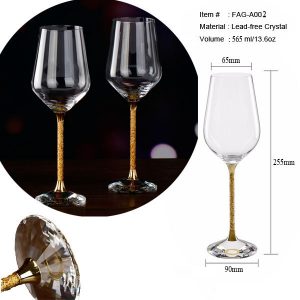 Ly rượu vang pha lê đúc vàng 24k - Long Bích Tea - Công Ty TNHH Đầu Tư Và Thương Mại Nam Phi