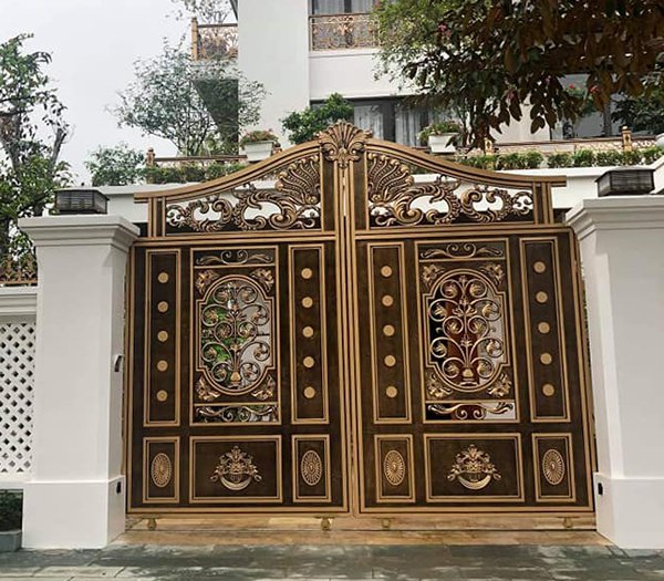 Cổng nhôm đúc 2 cánh
