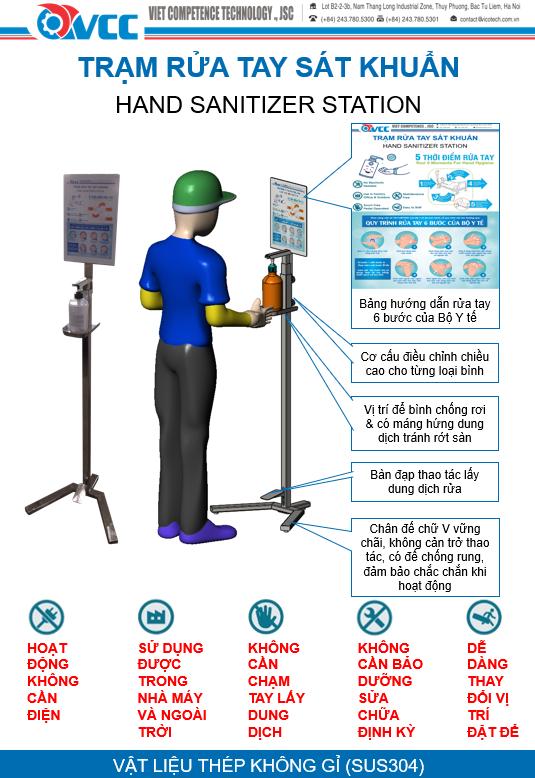 Trạm rửa tay sát khuẩn phòng chống COVID