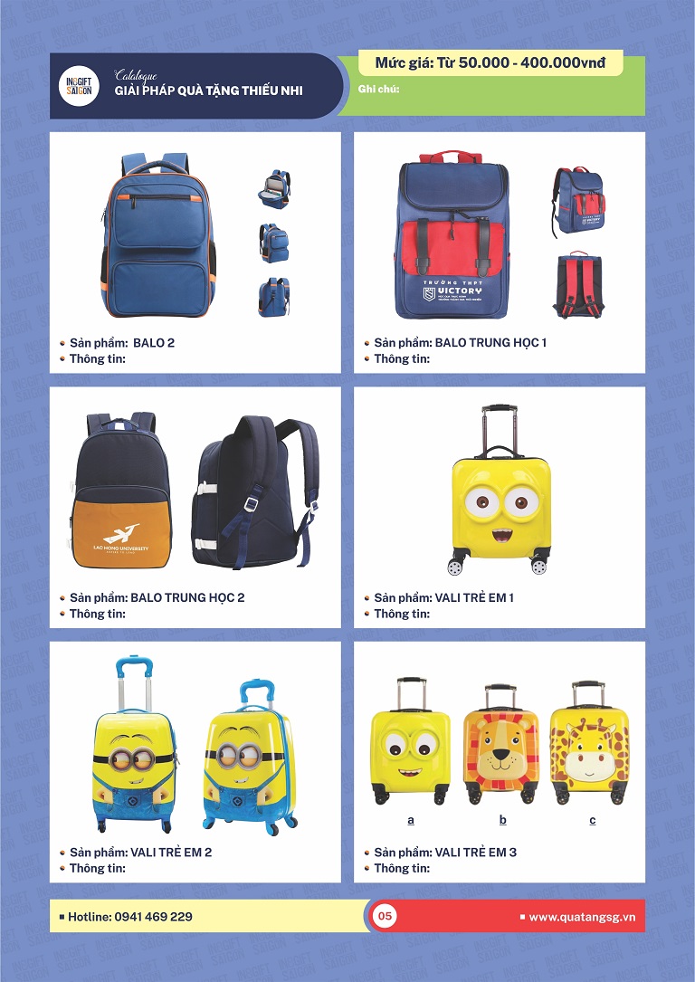 Quà tặng trẻ em - INOGIFT Sài Gòn - Công Ty Cổ Phần Quà Tặng Sáng Tạo Sài Gòn