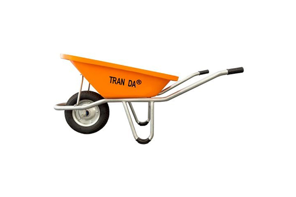 Xe rùa thùng nhựa cam, sườn mạ kẽm