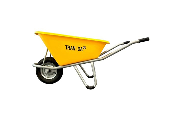Xe rùa thùng nhựa vàng 130 lít, sườn mạ kẽm