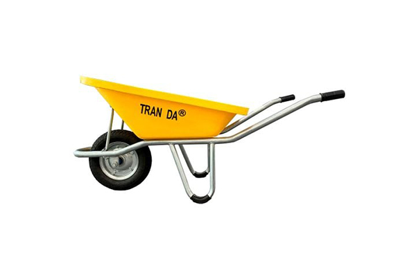 Xe rùa thùng nhựa vàng, sườn mạ kẽm