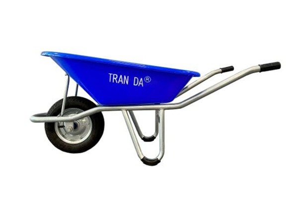 Xe rùa thùng nhựa xanh dương KE, sườn mạ kẽm