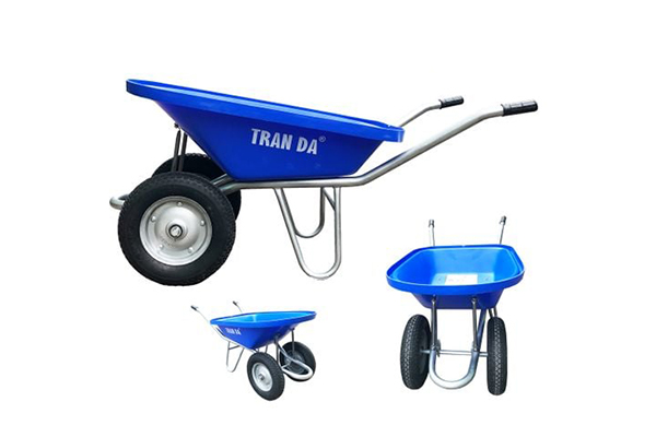 Xe rùa thùng nhựa xanh dương, sườn mạ kẽm