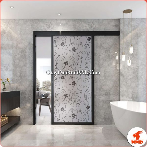 Giấy dán kính trang trí hoa dây đen mã A18 - Phim Cách Nhiệt NND Việt Nam - Công Ty TNHH NND Việt Nam