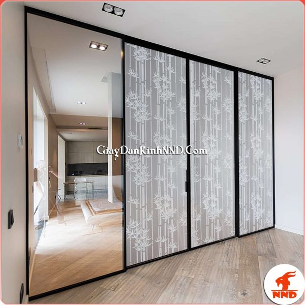 Giấy decal dán kính hình cây trúc trắng mã A0 - Phim Cách Nhiệt NND Việt Nam - Công Ty TNHH NND Việt Nam